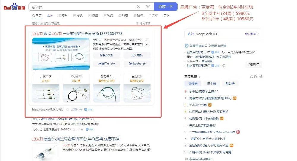 百度品牌推广首页置顶第一位案例