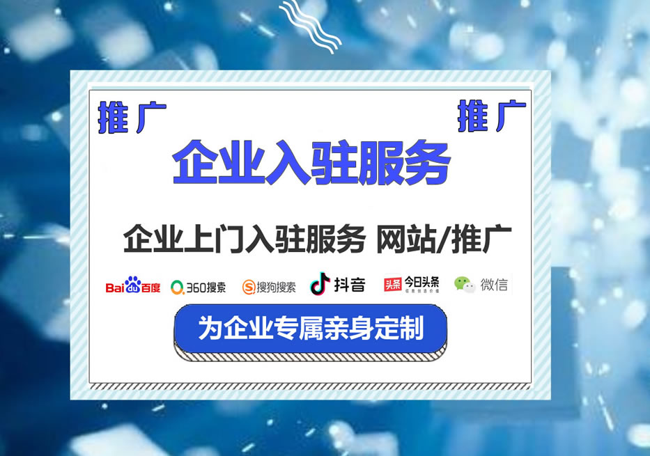 企业上门入驻服务、网站建设、百度推广